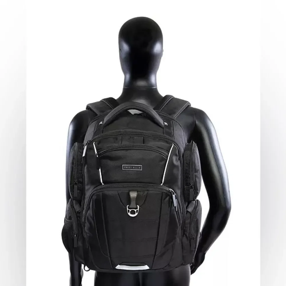 Perry Ellis Black 350 Laptop Backpack- Black travel bag, business bag $160 bag
